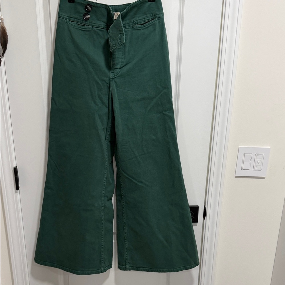 Free People Wide Leg Pants in Deep Green